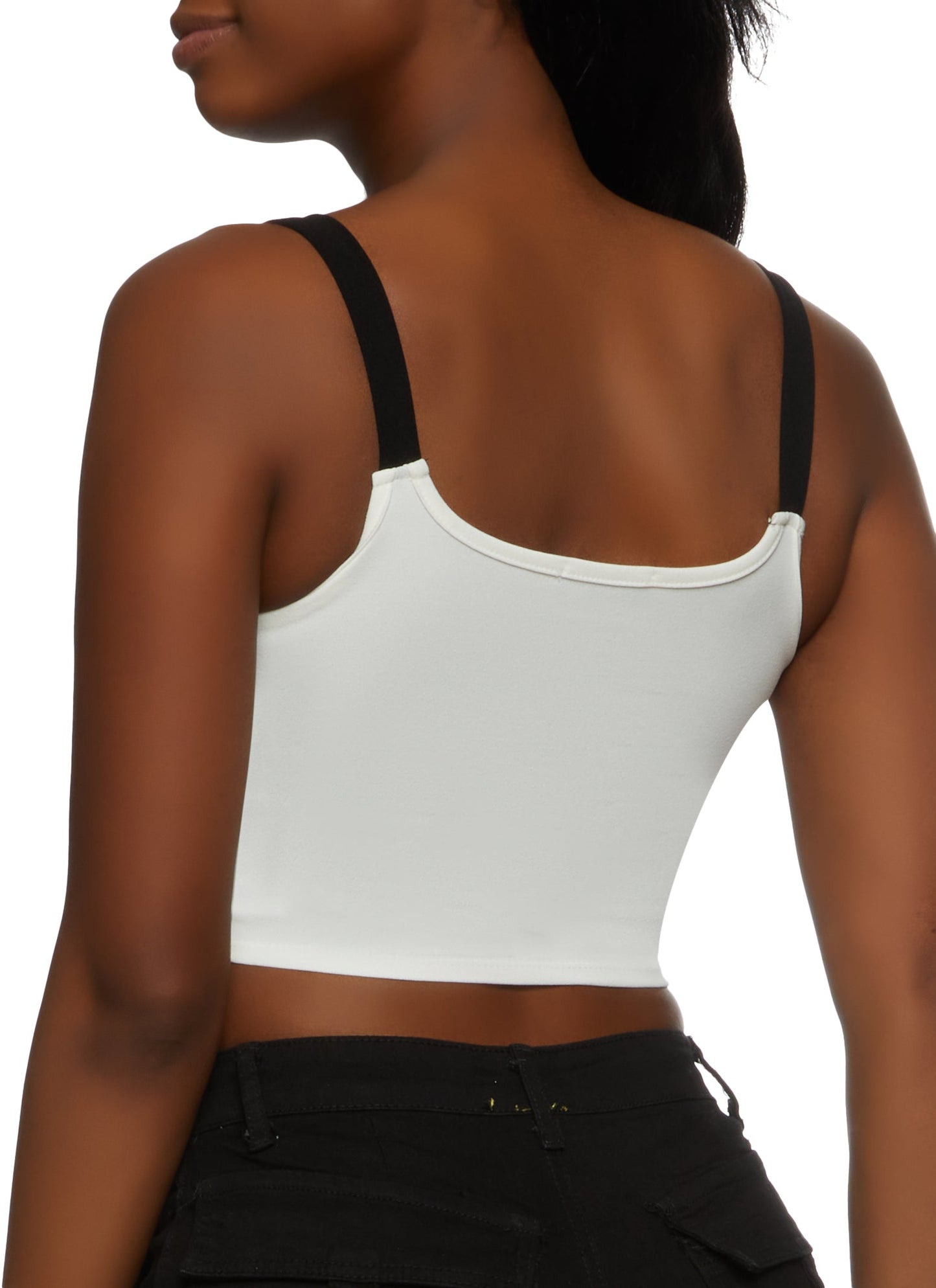 1900 Chenille Graphic Patch Crop Top
